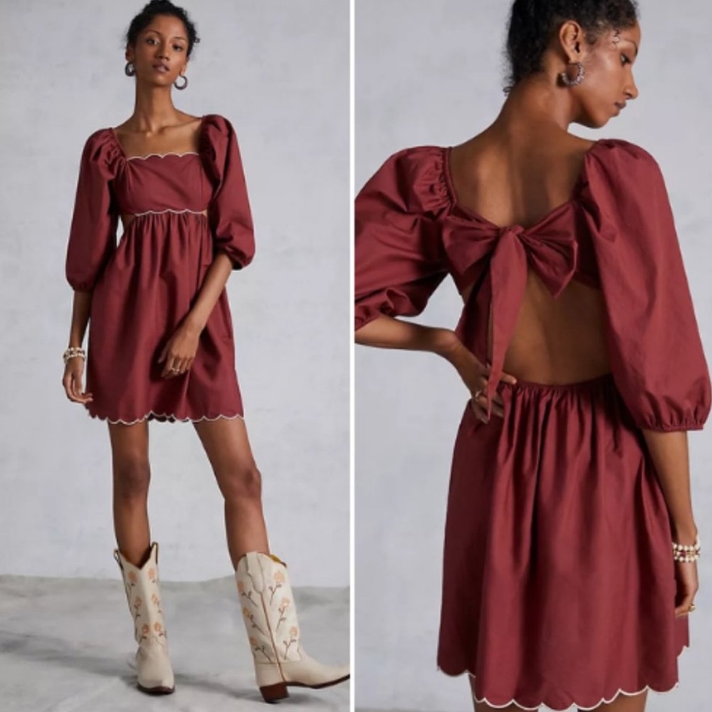 *Anthropologie Forever That Girl Scalloped Mini - Picture 3 of 4